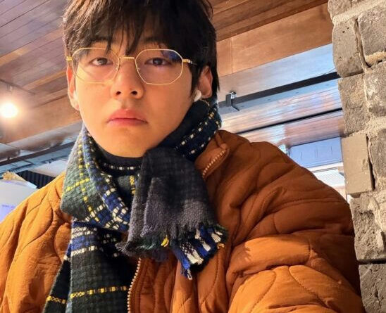 BTS member V (Taehyung) posing for the Arirang album; A screenshot of the @tete_kimv TikTok profile; BTS members laughing together.