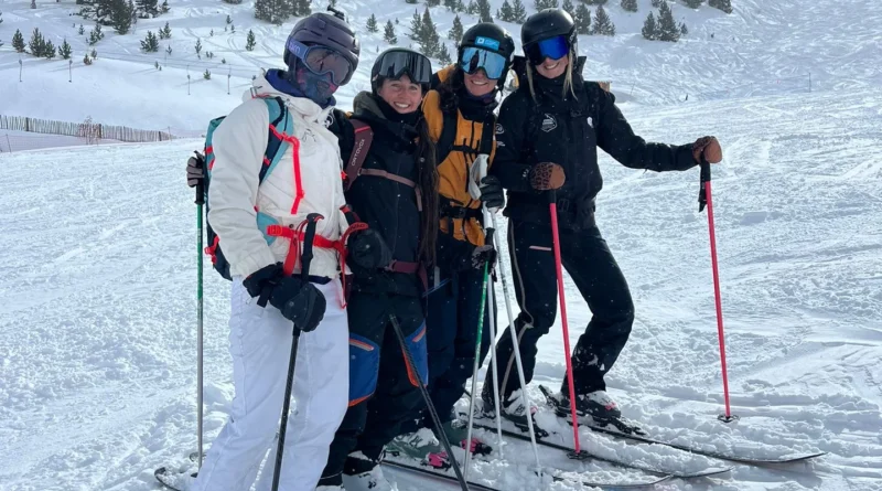 A female ski jumper in mid-air at the Bergisel hill; Participants at the Women Lead Sports graduation; FIS logo at a World Cup event