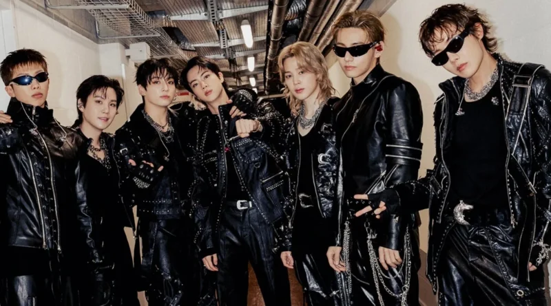BTS members posing together at an official event following their Grammy 2027 announcement